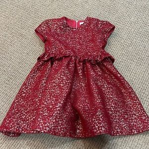 EUC Tartine et Chocolat red & gold dress